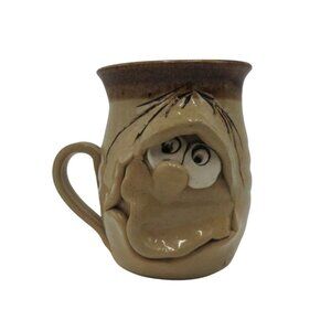 Handcrafted STONEWARE Pretty Ugly Mug Jug with Whimsical Face Design Wales